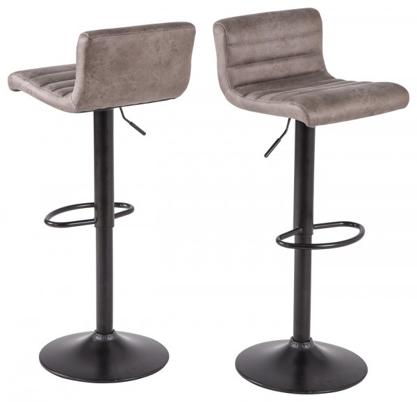 4er Set Barhocker "José" Vintage hell Microfaser 44x42x90-115cm Hocker Tresenhocker