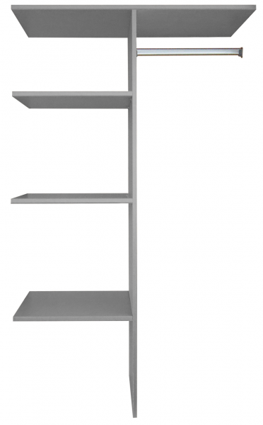 Wäscheeinteilung "Melboo" grau mit Kleiderstange für Schränke ab 2m Höhe Rastermaß 90cm 87x150x50cm