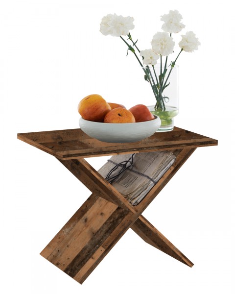 Beistelltisch "Marina" Old Style dunkel in 54,5x43x38,5cm Anstelltisch Tisch Beistelltisch