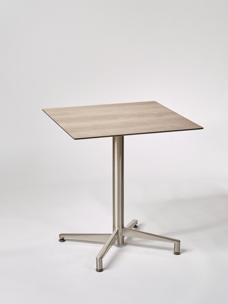 Tisch "Marbella", Edelstahl/Raucheiche NB, 80 x 80 x 75 cm, Gartentisch, Balkontisch, Garten