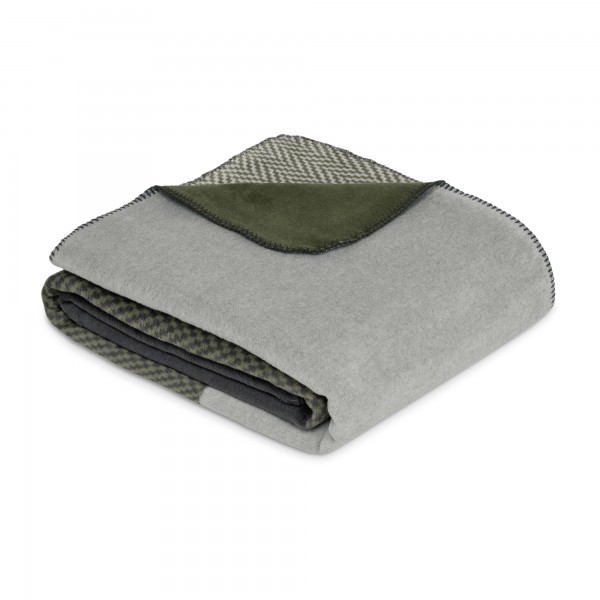 bugatti Decke Elegance grün/grau 150 × 200 cm – Weiche Baumwollmischung