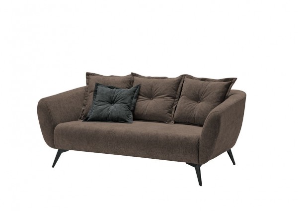 2,5-Sitzer Sofa "Mary" schwarz braun 196 x 80/94 x 103 cm (B/H/T) 100% Polyester Metallbeine