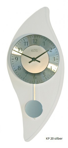 Wanduhr "Nele" mit Quarzpendelwerk, diamantgedrehtes Ziffernblatt aus Aluminium, 19 x 43 cm, silber