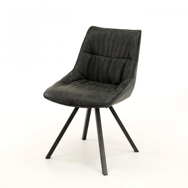4er Set Stuhl "Lirane" Schalensitz Lederoptik schwarz 50x58x82cm (B/T/H) Esszimmerstuhl