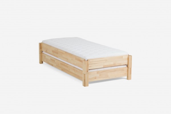 Massivholzbett "Mac III" 2x Raumsparbett Buche natur geölt 90x200 DICO Doppelbett Einzelbett