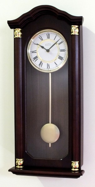 Wanduhr mit Pendel "Cheshire", Uhr, Wanduhr, Pendeluhr,Buche, Küche, Wohnzimmer, Diele/Flur, 63x26 c