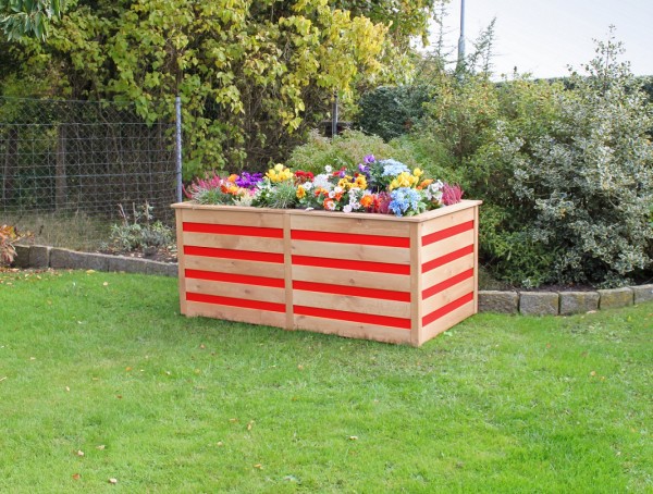 Hochbeet "Melina", honigbraun/rot, 150 x 75 x 84 cm, Gartenbeet, Gartenhochbeet, Garten