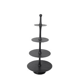 Shadow Etagere – Stylisches 4-stöckiges Regal aus Aluminium, Schwarz 55 x 123 cm