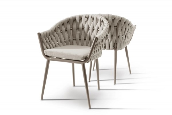 2er-Set Gartensessel „Aurelia“ – Aluminiumrahmen, taupe/natur, 61 × 59 × 81 cm
