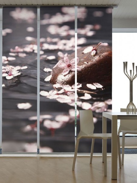 Emotion Textiles Schiebevorhang Flächenvorhang Wasserblüten 3-er Set incl. Montagesatz