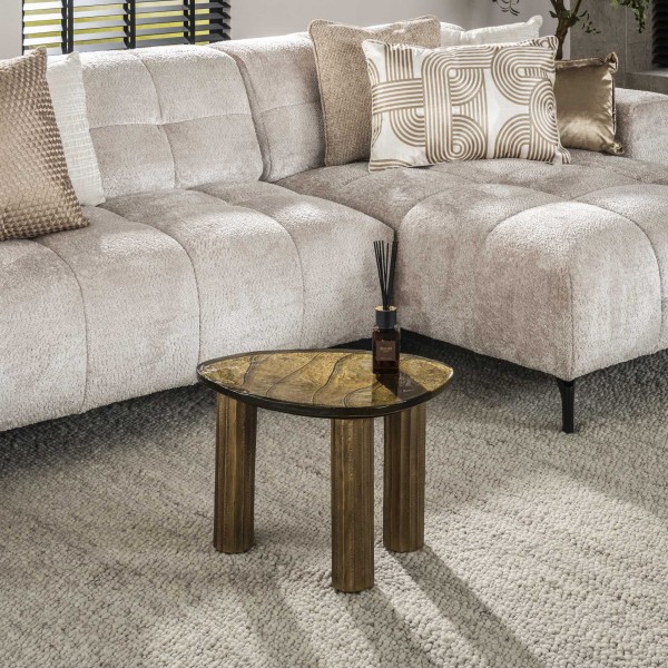 Couchtisch "Jacob" Antikgold 51x37x35cm Wohnzimmertisch