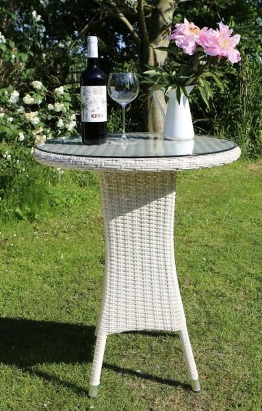 Beistelltisch "Ewalia" (B/H) ca.60x75 cm Gartentisch Terrassentisch weiss