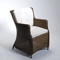 Rattan braun grau Polyrattan inkl. Polster Gartenstuhl