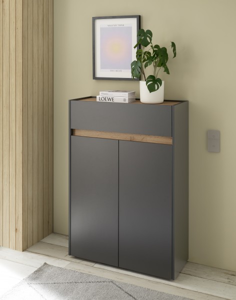 Schuhschrank Boston Wotan Eiche Holzdekor Anthrazit 85x122x35cm