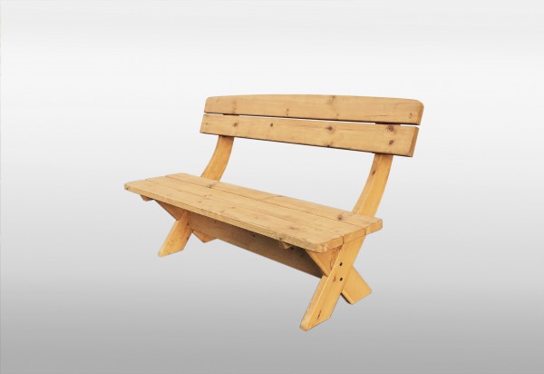 Holz-Bank "Lina", honigbraun, 150 x 70 x 90 cm, rustikale Bank, Nadelholz, Gartenbank, Garten