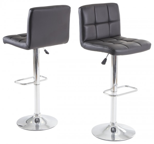 4er Set Barhocker "Latina II" dunkelgrau Kunstleder 42x49x95-115cm Hocker Tresenhocker