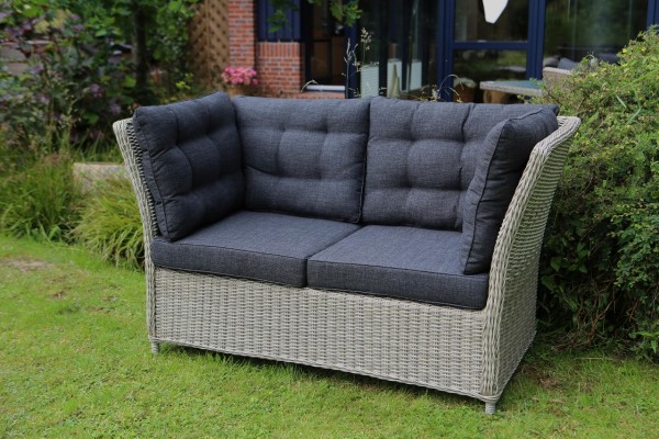 2er Gartenbank Sofa "Ray" (B/L/H) 152x78x86 cm Bank Sitzbank Gartensofa anthrazit