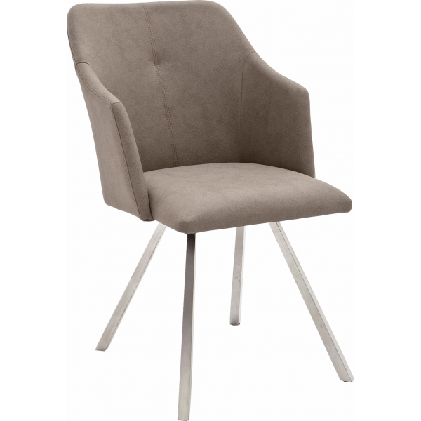 MCA Furniture Essstuhl 2er-Set &quot;Asjon III&quot; Armlehne, lange Sitzfläche versch. Farben 4-Fuss-Gestell