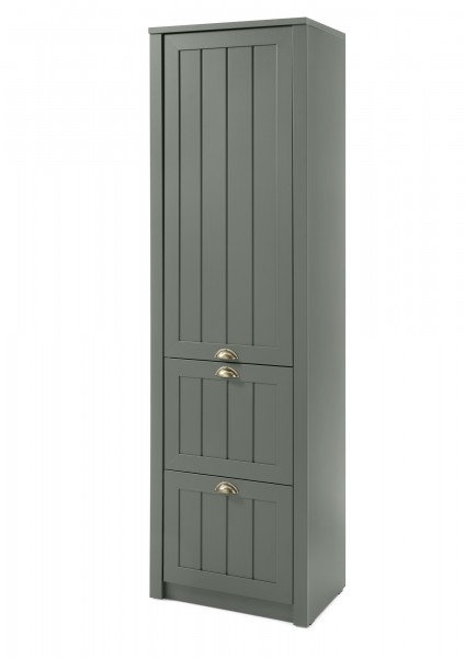 Garderobenschrank "Monde" Holzdekor grün 60x204x43cm Stauraumschrank