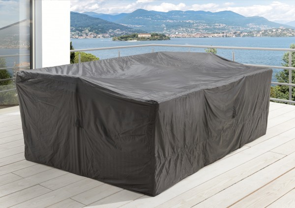 Schutzhülle für Sitzgruppe Sally, Pearl, Bianca, Angelo, 235x135x94cm anthrazit, Schutzhaube, Garten