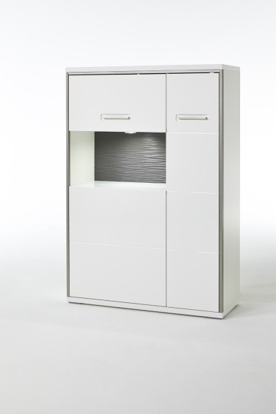 Highboard-R "Bindian I" weiss 94x137x38cm opt. Beleuchtung Highboard Schrank Board Schrank