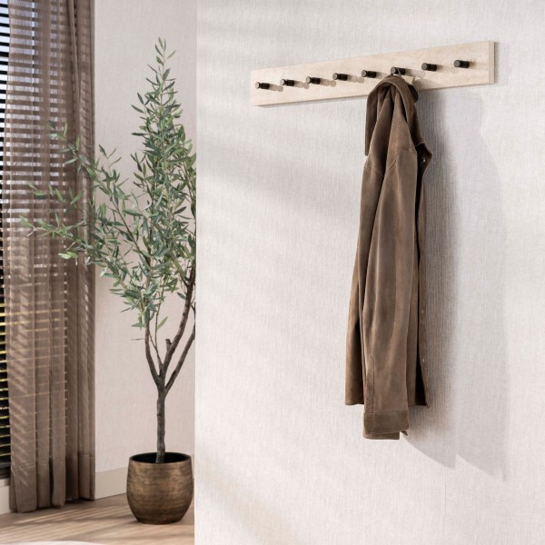 Garderobenständer „Tavira“ – Travertin-Keramik, 8 Haken 80 × 10 cm