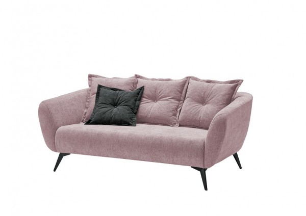 2,5-Sitzer Sofa "Mary" schwarz dunkelrosa 196 x 80/94 x 103 cm (B/H/T) 100% Polyester Metallbeine