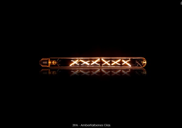 LED-Filamentröhre "T32-L300" – 30 cm Röhrenlampe, E27, dimmbar, bernsteinfarben, 2100K
