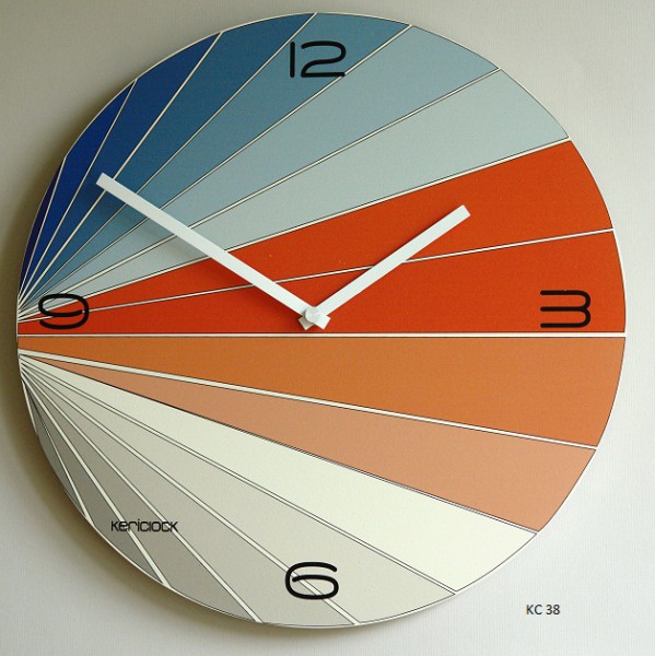 Quartz Wanduhr "Colorful" aus Glas mit Farbskala, Ø 40 cm