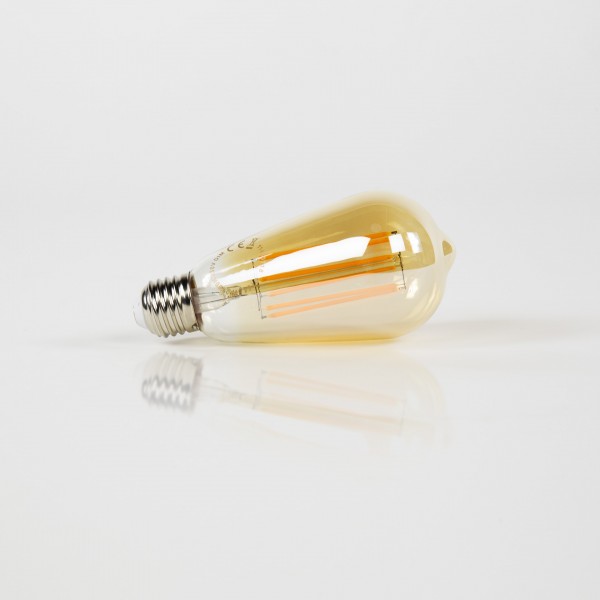 Glühbirne „Dropella“ – LED Filament, Tropfenform, Amberglas, dimmbar 6 W Ø6 cm