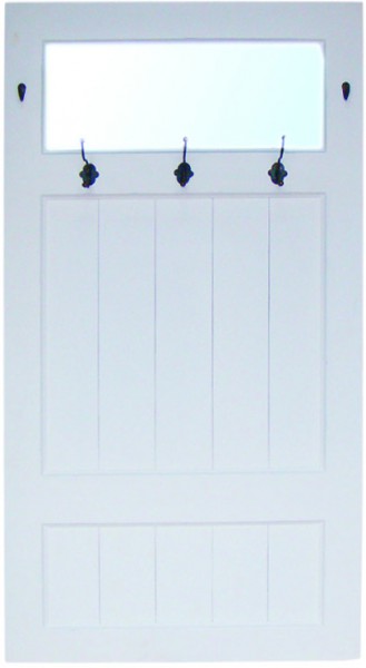 Beauty.Scouts Garderobenpaneel Garderobe "Florø"140x74x10cm weiß mit Spiegel