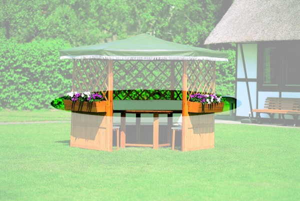 5er-Blumenkastenset für Pavillon "Marion" und "Milena", honigbraun, 108 x 22 x 19 cm, Garten