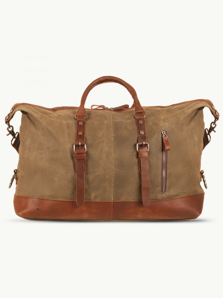 SCIPPIS Kensington Duffle – Robuste Travel-Bag aus gewachstem Canvas mit Lederdetails