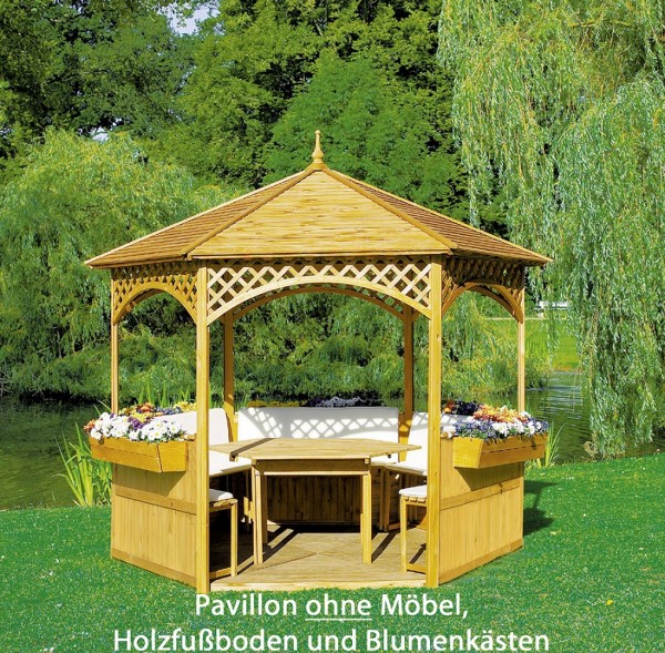 Pavillon "Marion", Kiefer/Leimholz, 278 x 278 cm, ohne Möbel, Gartenpavillon, Pavillonset, Garten