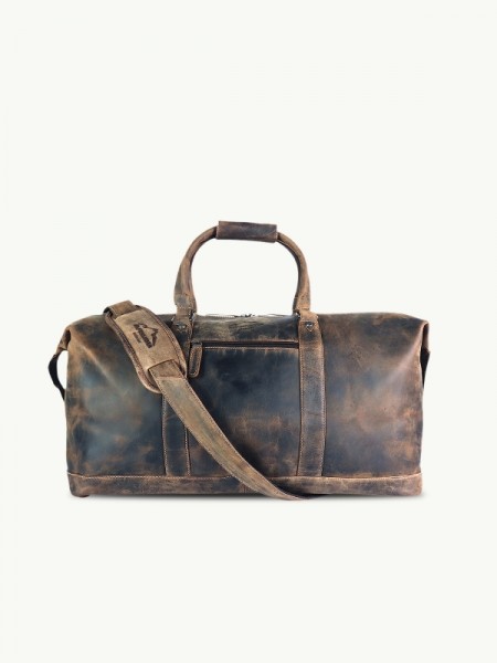 Duffel Bag ALABAMA – Zeitloser Büffelleder-Weekender mit edler Patina und geräumigem Hauptfach