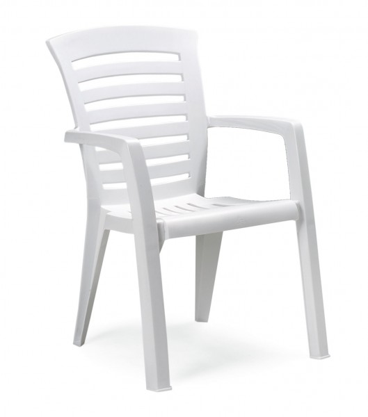 Stapelsessel "Roger" 60x66x89cm Kunststoff weiss Outdoormöbel Sessel Gartensessel