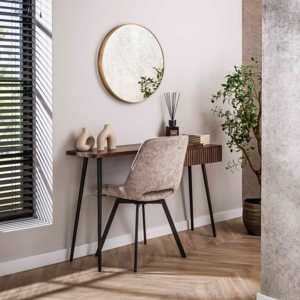 Flur-/Schminktisch „Vero“ – Massives Akazienholz, 1 Schublade, braun (120×35×76 cm)