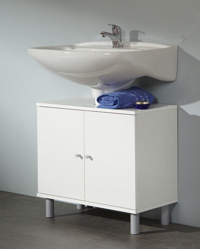 Waschtischunterschrank "Bella 2", weißes Dekor, 2 Türen, 60 x 55 x 32