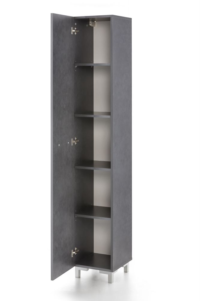 Hochschrank "Kim", Graphit, 1 Tür, 5 Fächer, 30 x 178 x 31,5 cm | eBay