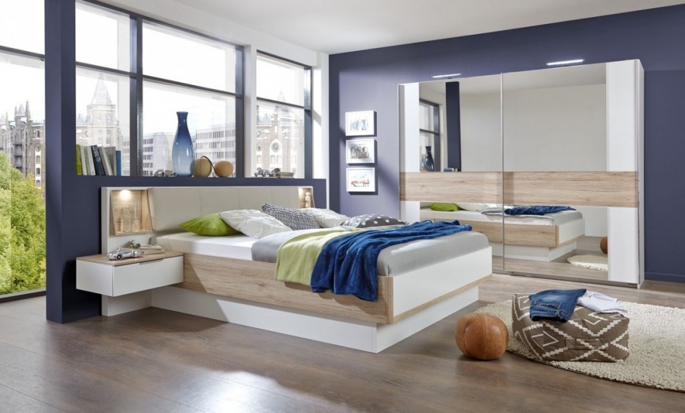 Schlafzimmer Set "Galaxy XXL" - Futonbett 180x200cm 2xNako ...